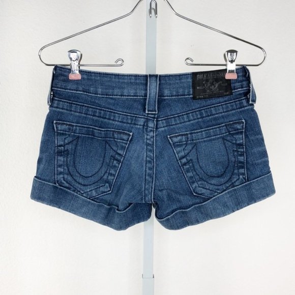 True Religion Blue Denim Jess Shorts, 25 - Picture 3 of 8